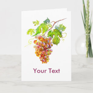 Tarjeta Acuarela racimo de uvas. Arte
