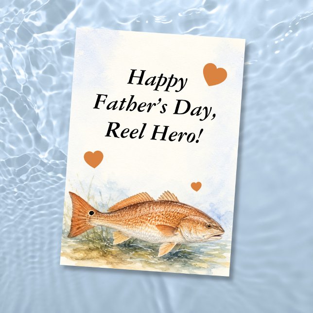Tarjeta Acuarela Redfish Reel Héroe Día del Padre (Subido por el creador)