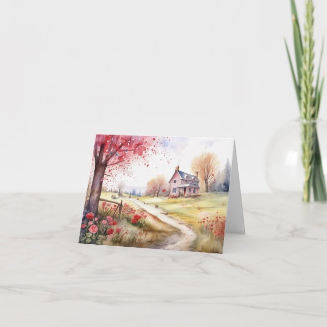 Tarjeta Acuarela romántica (Anverso)