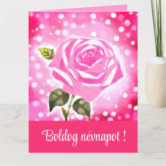Tarjeta Acuarela rosa rosa rosa rosa - Día del nombre húng