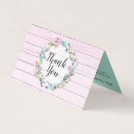 Tarjeta Acuarela Suculento Cactus Rustic Wood Gracias