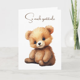 Tarjeta Acuarela Teddy Bear Gracias