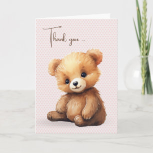 Tarjeta Acuarela Teddy Bear Gracias