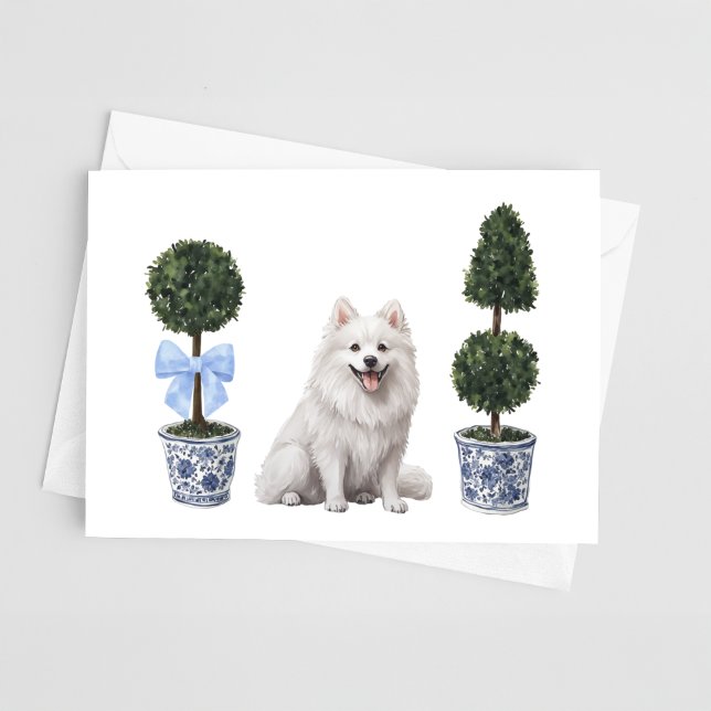 Tarjeta Acuarela Topicolor de Cachorro Eskimo Estadouniden (Subido por el creador)