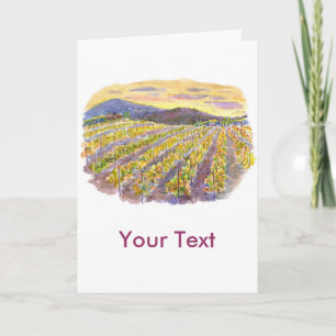 Tarjeta Acuarela viñedo