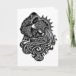 Tarjeta Acuario Aguador — Zodiaco Nudo Celta