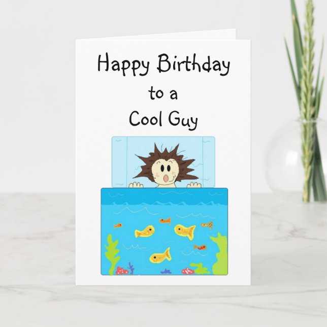 Tarjeta Acuario de peces Cool Guy (Anverso)