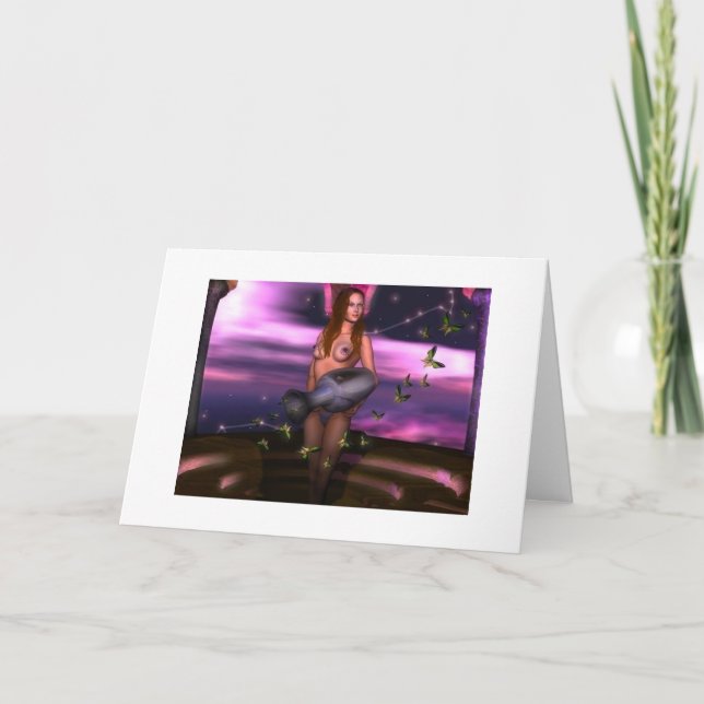 Tarjeta Acuario del ~ del feliz cumpleaños del zodiaco (Anverso)