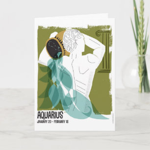 Tarjeta Acuario el zodiaco del portador del agua