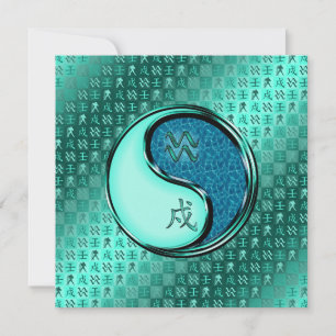 Tarjeta Acuario y perro de agua