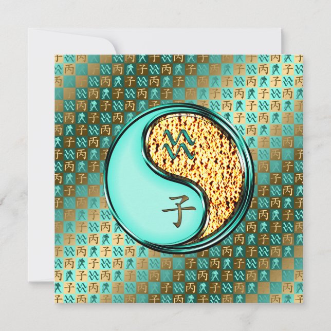 Tarjeta Acuario y rata de fuego (Anverso)