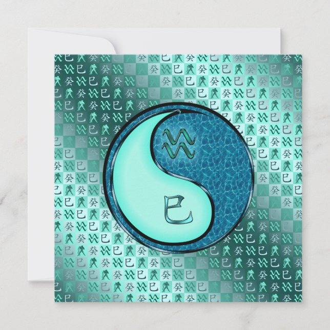 Tarjeta Acuario y serpiente acuática (Anverso)