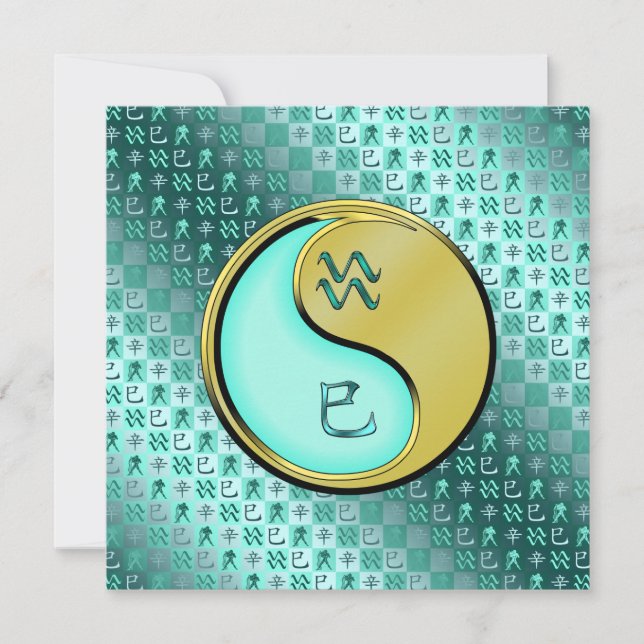 Tarjeta Acuario y serpiente Metalizado (Anverso)