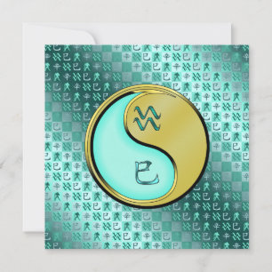 Tarjeta Acuario y serpiente Metalizado