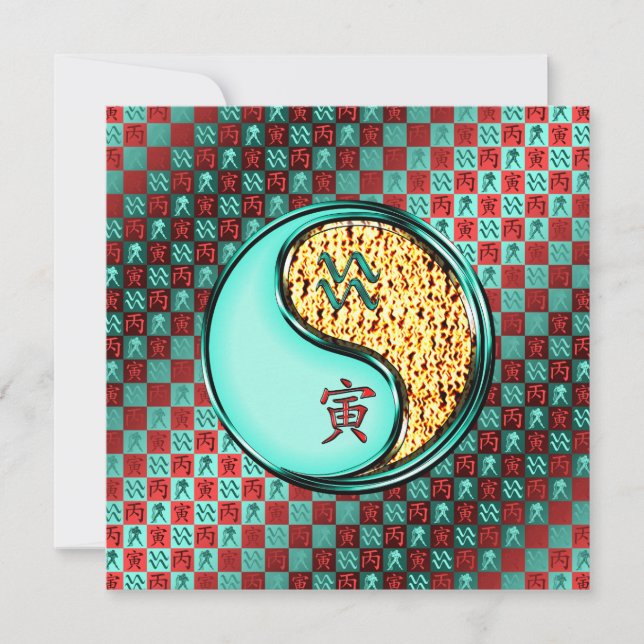 Tarjeta Acuario y tigre de fuego (Anverso)