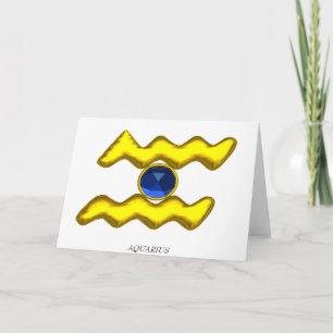 TARJETA ACUARIO / ZODIACO DE ORO JOYA DE CUMPLEAÑOS