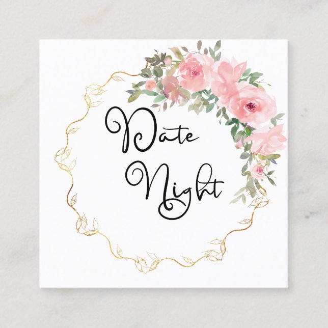 Tarjeta acuática floral rosa Rubor Lush (Anverso)