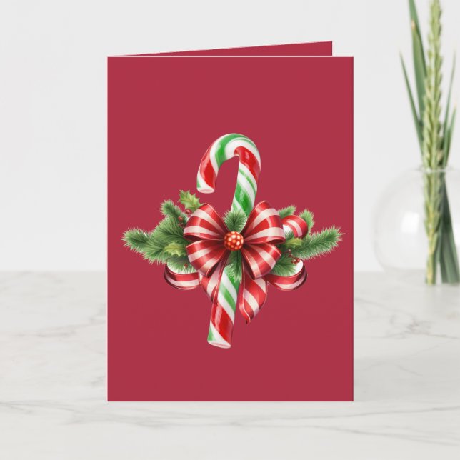 Tarjeta Acuerdo de Navidades Candy Cane (Anverso)