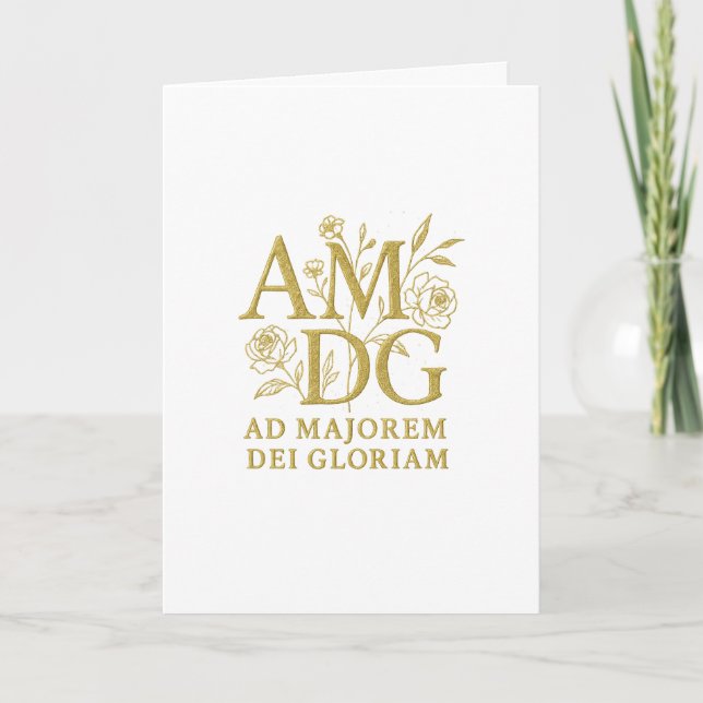 Tarjeta Ad Majorem Dei Gloriam Gold Monograma (Anverso)
