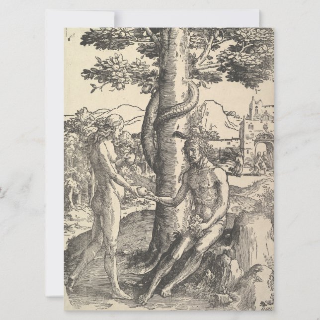 Tarjeta Adam y Eva: La caída del hombre (Lucas van Leyden) (Anverso)
