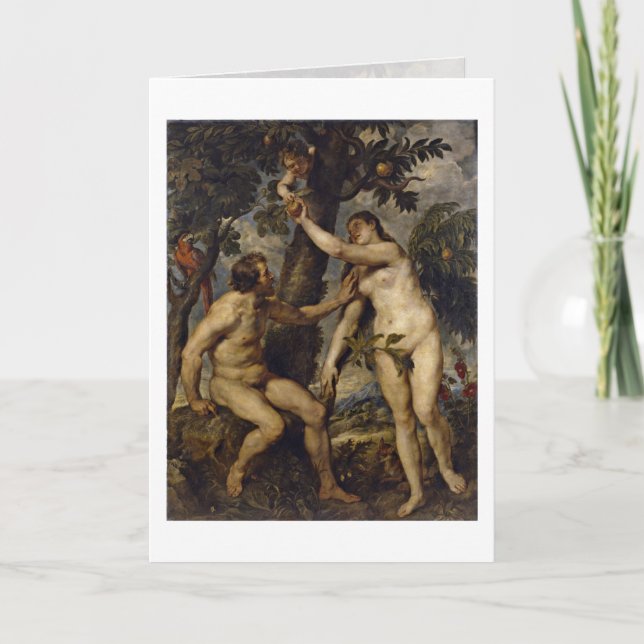 Tarjeta Adam Y Eve De Peter Paul Rubens (Anverso)