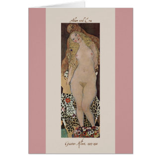 Tarjeta Adam y Eve Gustav Klimt 1917-1918