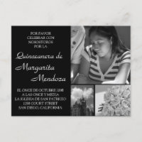 Tarjeta adaptable de invitación a quinceañera