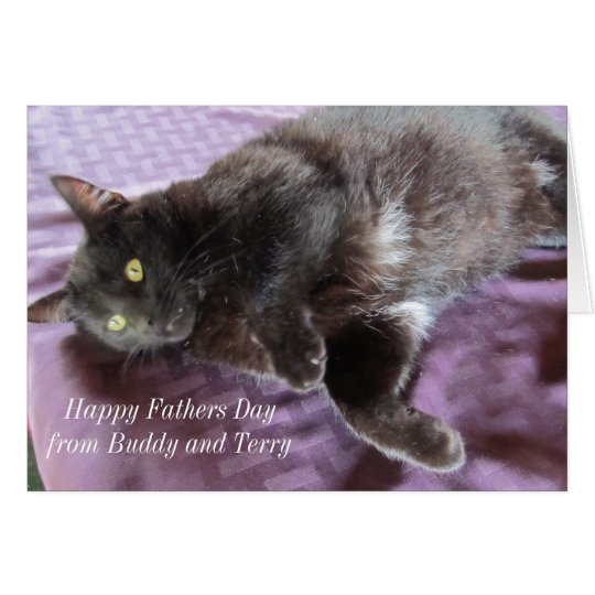 Tarjeta adaptable del día de padre con el gato
