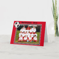 Tarjeta adaptable del fútbol de la foto del equipo