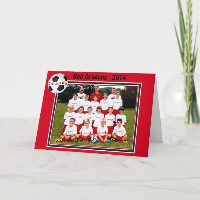 Tarjeta adaptable del fútbol de la foto del equipo (Anverso)