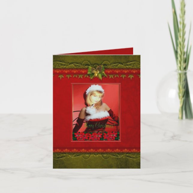 Tarjeta adaptable del marco de la foto del navidad (Anverso)