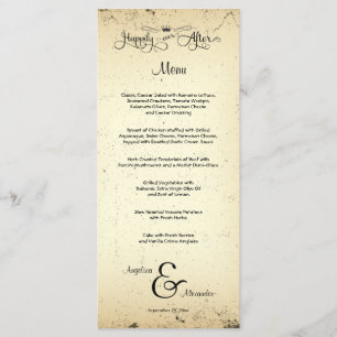 Tarjeta adaptable del menú de la boda del