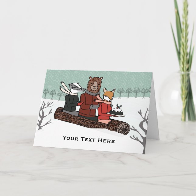 Tarjeta adaptable del paseo del trineo largo del (Anverso)