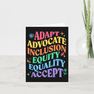 Tarjeta Adaptar Provocar Inclusión Equidad Igualdad Autism