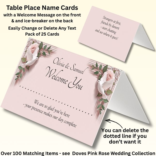 Tarjeta Add Name - Table Place Card - with Messages  (Subido por el creador)