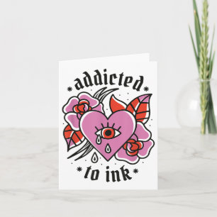 Tarjeta Adicción Al Tatuaje Del Día de San Valentín Del Co