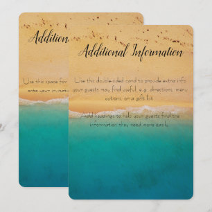 Tarjeta adicional de la boda de playa Info