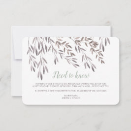 Tarjeta adicional para boda de flores silvestres