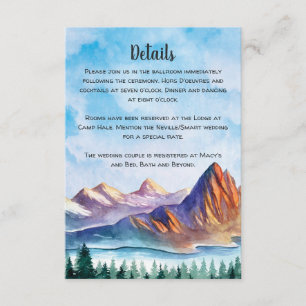 Tarjeta Adicional para Boda en la Montaña
