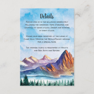 Tarjeta Adicional para Boda en la Montaña