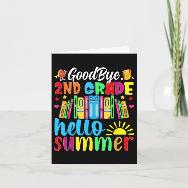 Tarjeta Adiós 2º Grado Hola Summer El Último Día De La Esc (Anverso)