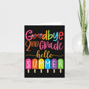 Tarjeta Adiós 2º grado Hola verano helado de púsica