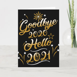 Tarjeta Adiós 2020 Hola 2021 - Feliz Año Nuevo 2021 
