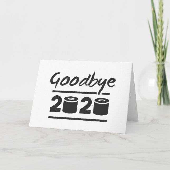 Tarjeta Adiós 2020 Papel higiénico – finalmente terminó (Anverso)