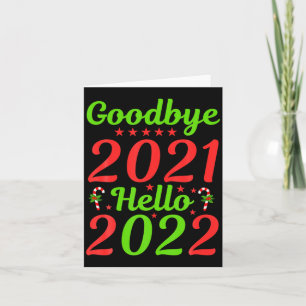 Tarjeta Adiós 2021 Hola 2022 Navidad Xmas Feliz Año Nuevo