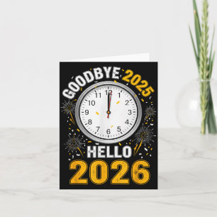 Tarjeta Adiós 2025 Hola 2026 Camiseta Con Reloj Año Nuevo 
