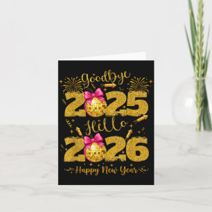 Tarjeta Adiós 2025 Hola 2026 Feliz Nochevieja