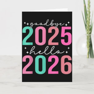Tarjeta Adiós 2025 Hola 2026 Tee Hombres Mujeres Año Nuevo