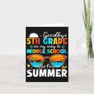 Tarjeta Adiós a la escuela secundaria de quinto grado
