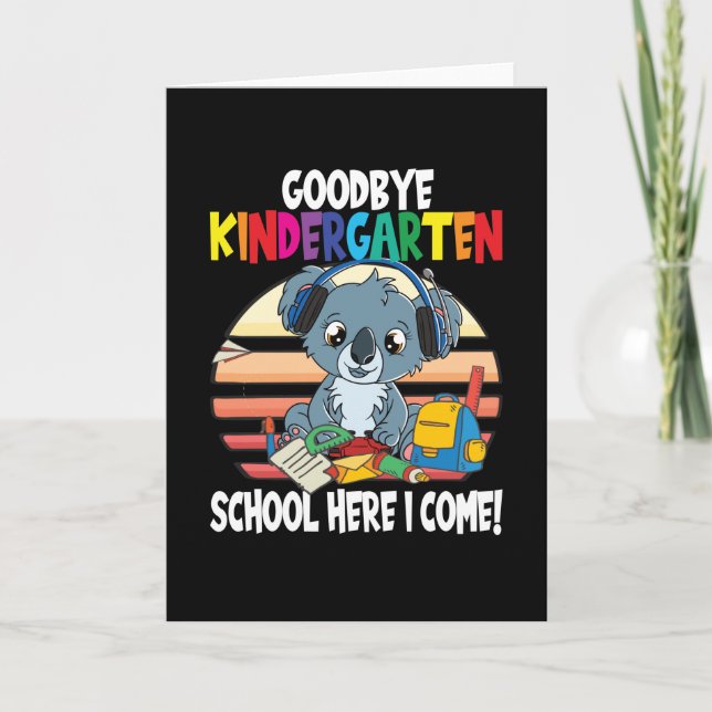 Tarjeta Adiós a la inscripción en la escuela infantil (Anverso)